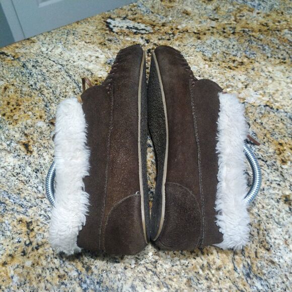 Minnetonka Chrissy Bootie Moccasin Chocolate Brown Suede Leather Women's Size 9 - Picture 7 of 13